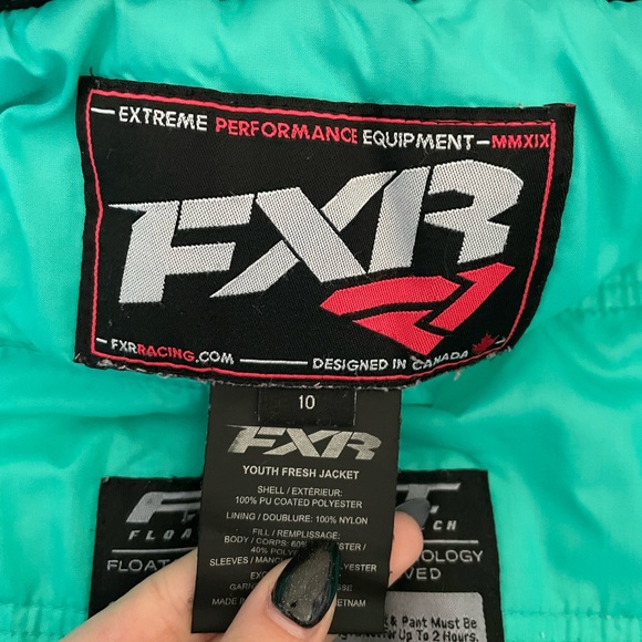 FXR Jacket, Kids size 10, Teal/Pink/Black - Picture 3 of 6